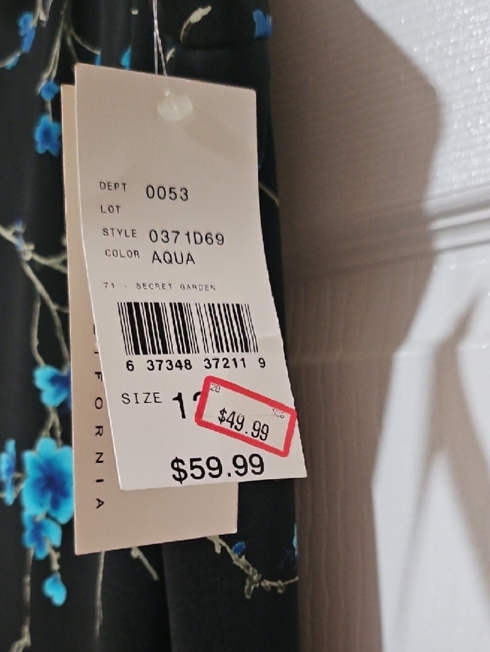 AGB Black Maxi Dress with Blue Floral Print - Picture 2 of 8